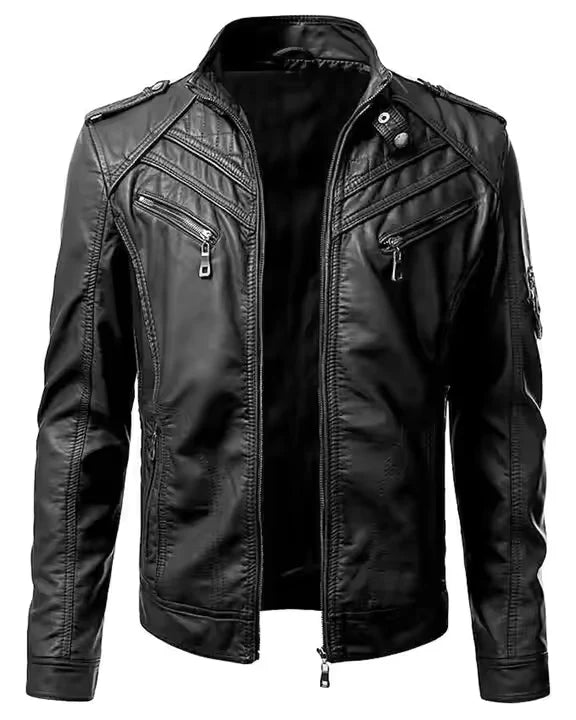 QUETTA JACKET Genuine Leather Biker Style Jacket For Men