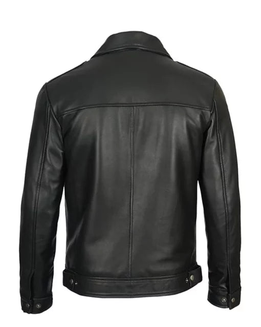 Men Simple Cafe Racer Jacket