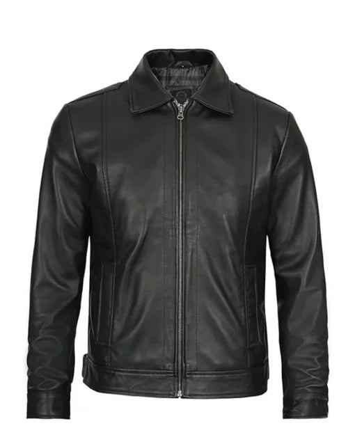 Men Simple Cafe Racer Jacket
